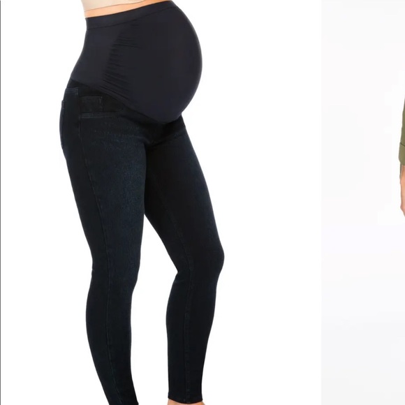SPANX Mama Ankle Jean-ish Seamless Maternity Leggings, SIZE XSMALL TWILIGHT RISE - Picture 3 of 9